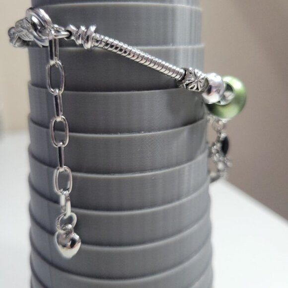 NWT Pandora Style Charm Bracelet Space Rocket Astronaut Enameled Charms Medium - Picture 11 of 12